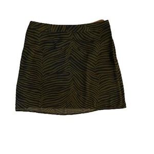 NWT BP Green and black zebra skater  mini skirt size 2x hidden zipper on side